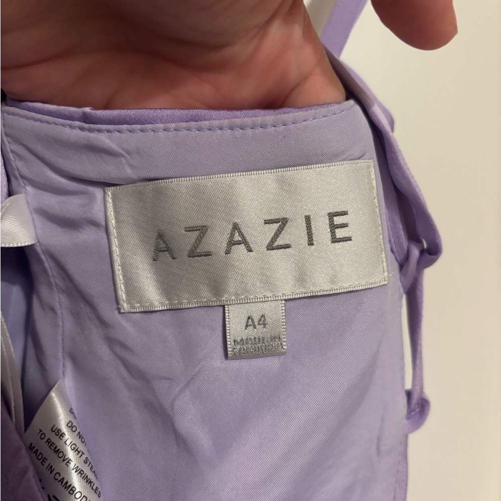Azazie Light Purple Satin Dress - Picture 6 of 7